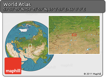 Satellite Location Map of the Area around 54° 3' 9" N, 65° 31' 30" E