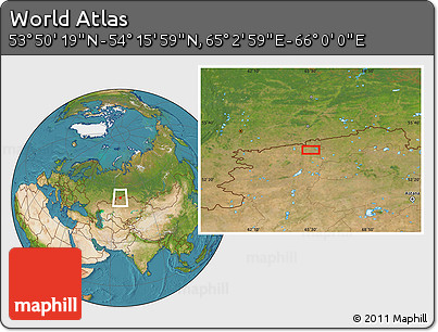 Satellite Location Map of the Area around 54° 3' 9" N, 65° 31' 30" E