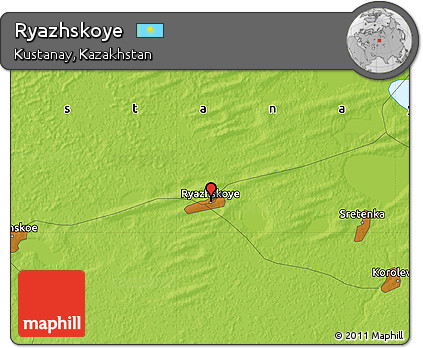 Physical Map of Ryazhskoye