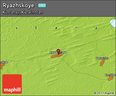 Physical Map of Ryazhskoye