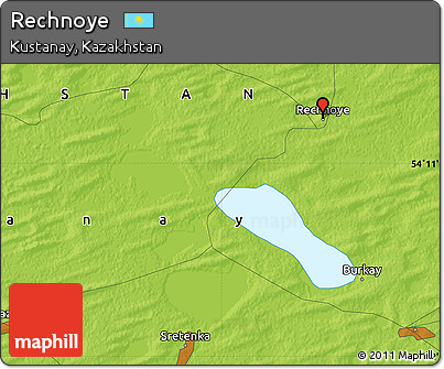 Physical Map of Rechnoye