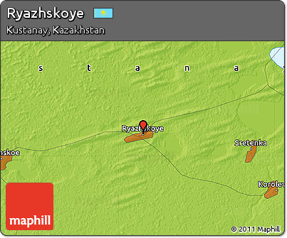 Physical Map of Ryazhskoye