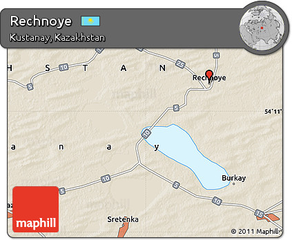 Shaded Relief Map of Rechnoye