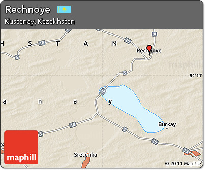 Shaded Relief Map of Rechnoye