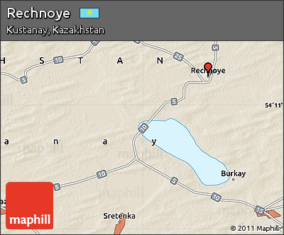 Shaded Relief Map of Rechnoye