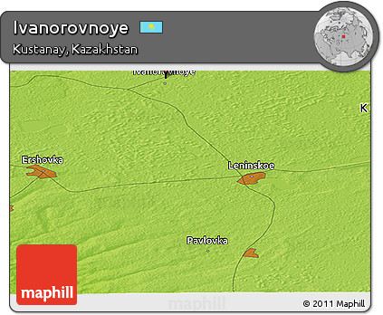 Physical Panoramic Map of Ivanorovnoye