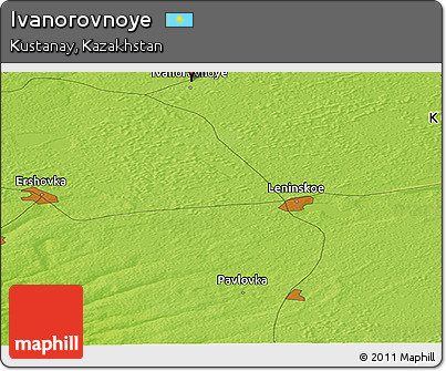 Physical Panoramic Map of Ivanorovnoye