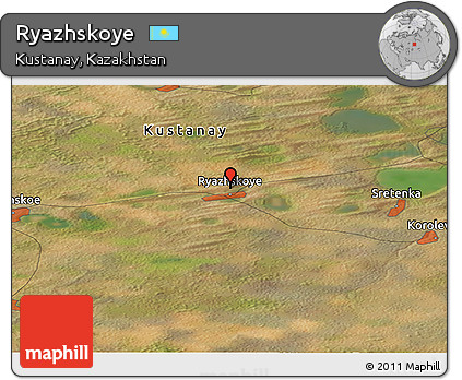 Satellite Panoramic Map of Ryazhskoye