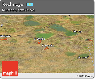 Satellite Panoramic Map of Rechnoye