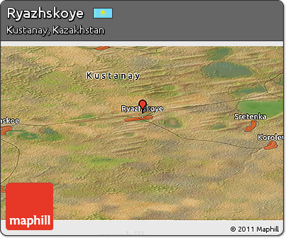 Satellite Panoramic Map of Ryazhskoye
