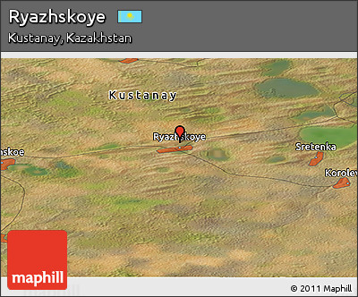 Satellite Panoramic Map of Ryazhskoye