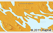 Political 3D Map of the area around 54° 3' 9" N, 65° 22' 30" W