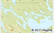 Physical Map of the area around 54° 3' 9" N, 65° 22' 30" W