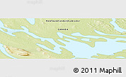 Physical Panoramic Map of the area around 54° 3' 9" N, 65° 22' 30" W