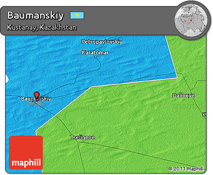 Political 3D Map of Baumanskiy