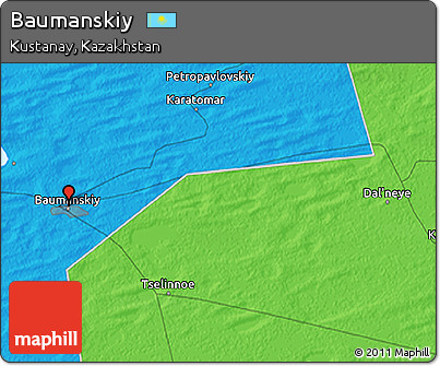 Political 3D Map of Baumanskiy