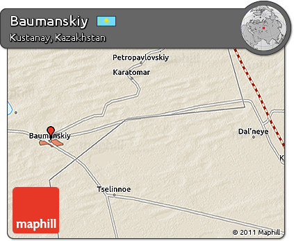 Shaded Relief 3D Map of Baumanskiy
