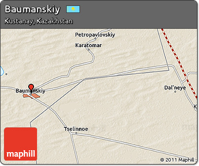 Shaded Relief 3D Map of Baumanskiy