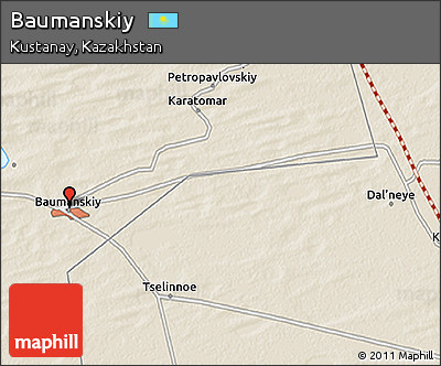Shaded Relief 3D Map of Baumanskiy