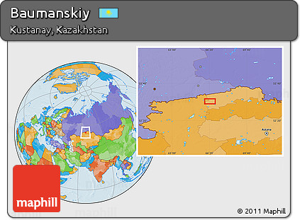 Political Location Map of Baumanskiy