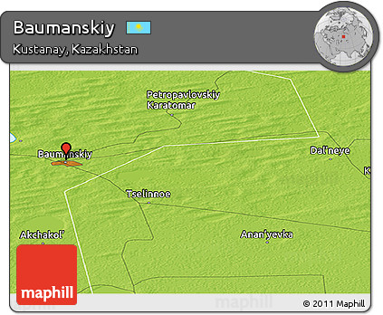 Physical Panoramic Map of Baumanskiy