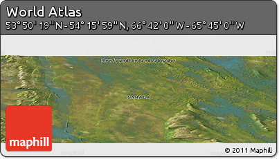 Satellite Panoramic Map of the Area around 54° 3' 9" N, 66° 13' 29" W