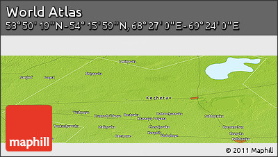 Physical Panoramic Map of the Area around 54° 3' 9" N, 68° 55' 30" E