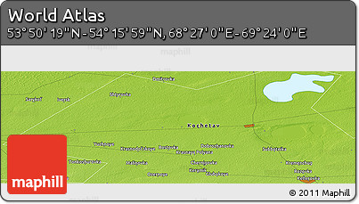 Physical Panoramic Map of the Area around 54° 3' 9" N, 68° 55' 30" E