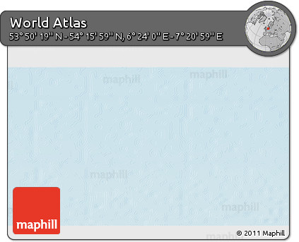 Physical 3D Map of the Area around 54° 3' 9" N, 6° 52' 30" E