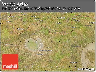 Satellite Map of the Area around 54° 3' 9" N, 71° 28' 29" E