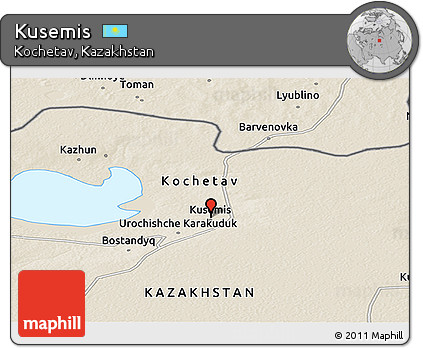 Shaded Relief Panoramic Map of Kusemis