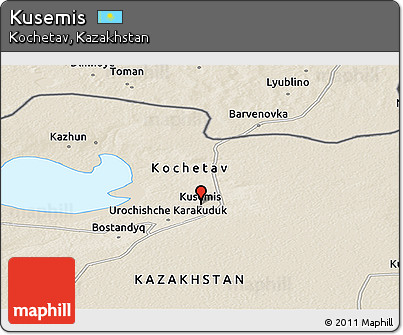 Shaded Relief Panoramic Map of Kusemis