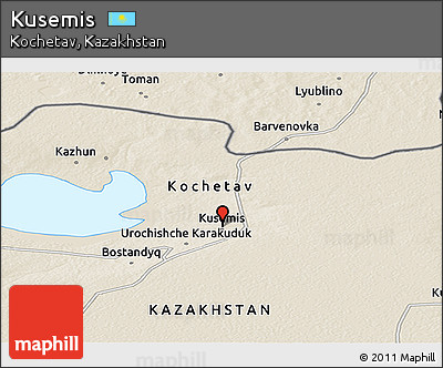 Shaded Relief Panoramic Map of Kusemis