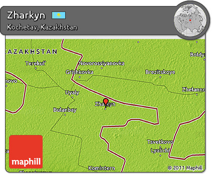 Physical 3D Map of Zharkyn