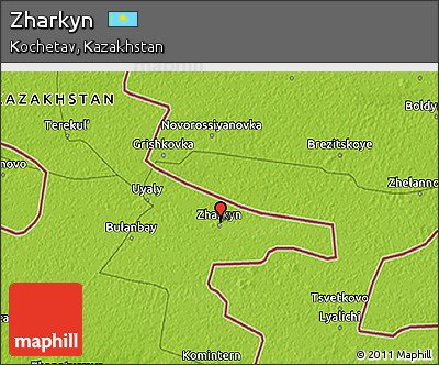 Physical 3D Map of Zharkyn