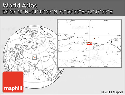 Blank Location Map of the Area around 54° 3' 9" N, 72° 19' 29" E