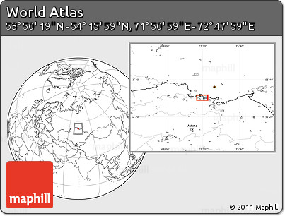 Blank Location Map of the Area around 54° 3' 9" N, 72° 19' 29" E