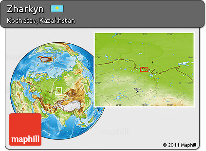 Physical Location Map of Zharkyn