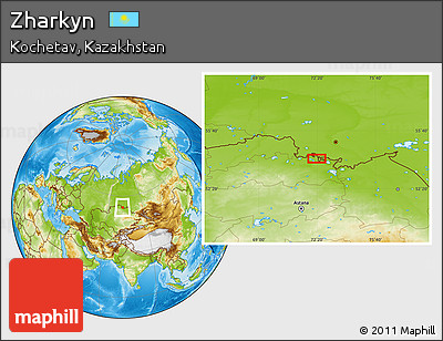 Physical Location Map of Zharkyn