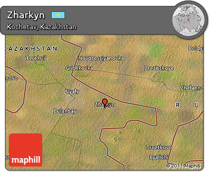 Satellite Map of Zharkyn