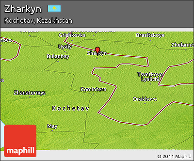 Physical Panoramic Map of Zharkyn
