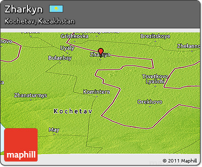 Physical Panoramic Map of Zharkyn