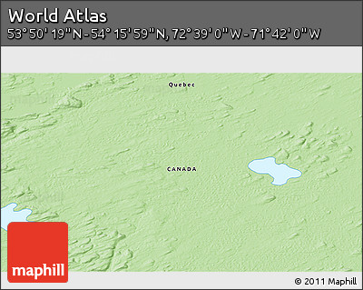 Political 3D Map of the Area around 54° 3' 9" N, 72° 10' 30" W