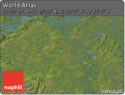 Satellite Map of the Area around 54° 3' 9" N, 72° 10' 30" W