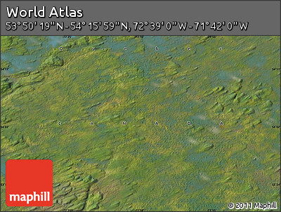 Satellite Map of the Area around 54° 3' 9" N, 72° 10' 30" W