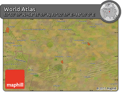Satellite Map of the Area around 54° 3' 9" N, 74° 1' 30" E