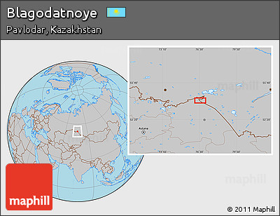 Gray Location Map of Blagodatnoye