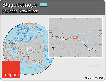 Gray Location Map of Blagodatnoye