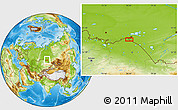 Physical Location Map of the area around 54° 3' 9" N, 76° 34' 29" E