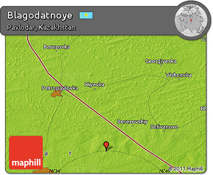 Physical Map of Blagodatnoye